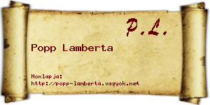 Popp Lamberta névjegykártya
